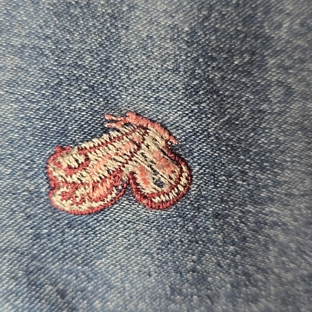 Worn Once. Girl's Wonder Nation Blue Jegging W/Embroidered Butterflies. 10/12 - Picture 3 of 5
